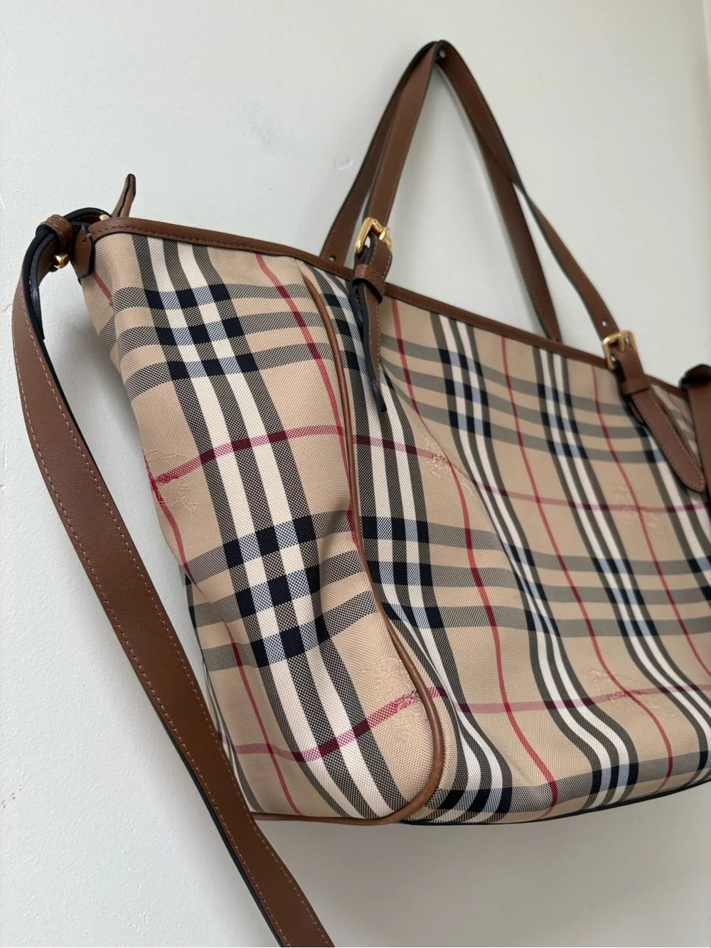 Burberry Haymarket Tote Diaper Bag